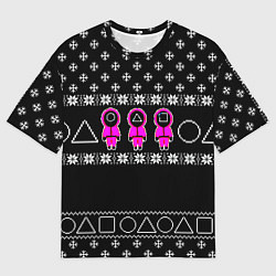 Футболка оверсайз мужская Новогодний свитер Ojingeo geim, цвет: 3D-принт
