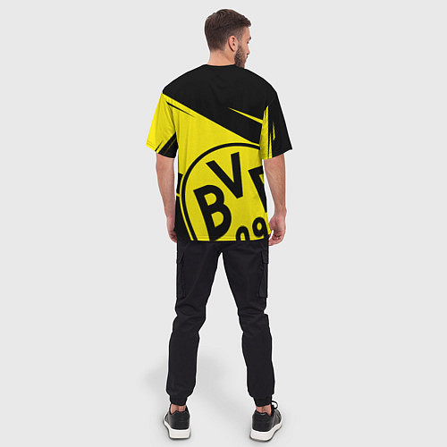 Мужская футболка оверсайз BORUSSIA BVB 09 LOGO / 3D-принт – фото 4