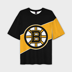 Футболка оверсайз мужская Бостон Брюинз, Boston Bruins, цвет: 3D-принт