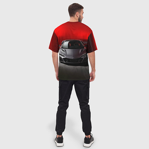 Мужская футболка оверсайз HONDA NSX / 3D-принт – фото 4