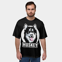Футболка оверсайз мужская Собака Хаски Husky, цвет: 3D-принт — фото 2