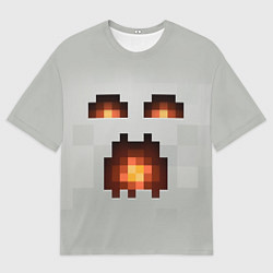 Футболка оверсайз мужская МАЙНКРАФТ, ГАСТ ОГНЕННЫЙ, цвет: 3D-принт