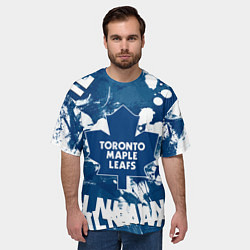 Футболка оверсайз мужская Торонто Мейпл Лифс, Toronto Maple Leafs, цвет: 3D-принт — фото 2