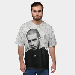 Футболка оверсайз мужская Опасный Хаски, цвет: 3D-принт — фото 2