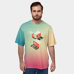 Футболка оверсайз мужская Свинство Победитель, цвет: 3D-принт — фото 2