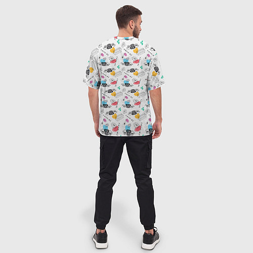 Мужская футболка оверсайз Friends pattern / 3D-принт – фото 4