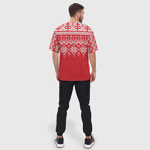 Мужская футболка оверсайз Knitted Pattern / 3D-принт – фото 4
