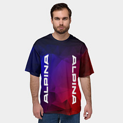 Футболка оверсайз мужская Alpina RED BLUE, цвет: 3D-принт — фото 2