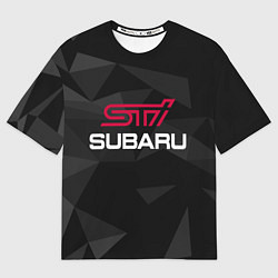 Футболка оверсайз мужская SUBARU STI, СУБАРУ, цвет: 3D-принт