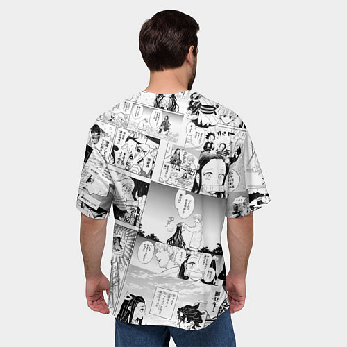 Мужская футболка оверсайз Незуко Камадо на манге / 3D-принт – фото 4