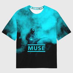 Футболка оверсайз мужская Мэттью Беллами бирюзовый туман Muse, цвет: 3D-принт