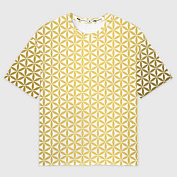Футболка оверсайз мужская Цветок Жизни золото, цвет: 3D-принт