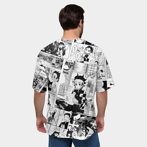 Мужская футболка оверсайз Танджиро Камадо на манге / 3D-принт – фото 4