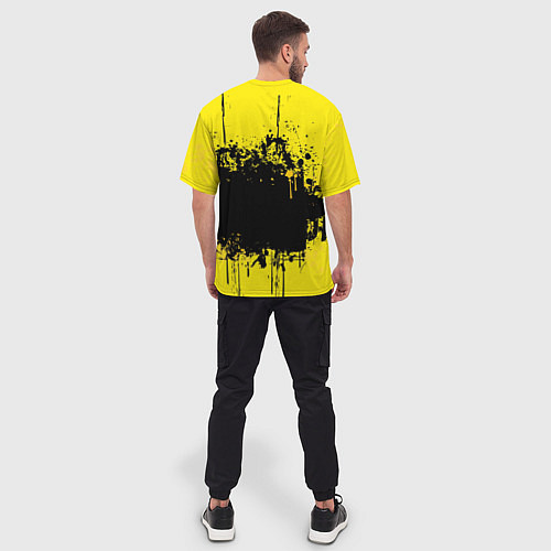Мужская футболка оверсайз Жирафа с герберой / 3D-принт – фото 4
