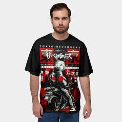 Футболка оверсайз мужская Непобедимый Майки на байке токийские мстители, цвет: 3D-принт — фото 2
