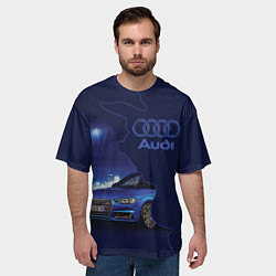 Футболка оверсайз мужская AUDI лого, цвет: 3D-принт — фото 2