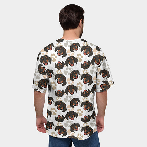Мужская футболка оверсайз Такса Dachshund Dog / 3D-принт – фото 4