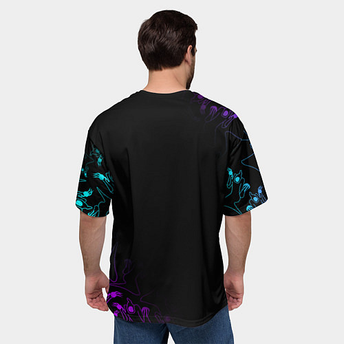 Мужская футболка оверсайз КИЗАРУ НЕОН ЛОГО KIZARU NEON / 3D-принт – фото 4