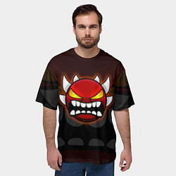 Футболка оверсайз мужская Geometry Dash: Red Demon, цвет: 3D-принт — фото 2