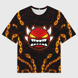 Футболка оверсайз мужская Geometry Dash: Fire Chains, цвет: 3D-принт