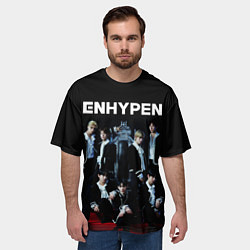 Футболка оверсайз мужская ENHYPEN: Хисын, Джей, Джейк, Сонхун, Сону, Ни-Ки,, цвет: 3D-принт — фото 2