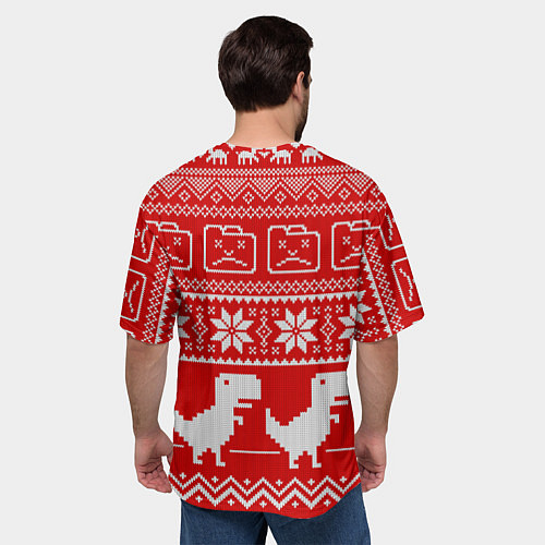 Мужская футболка оверсайз Вязаный принт / 3D-принт – фото 4