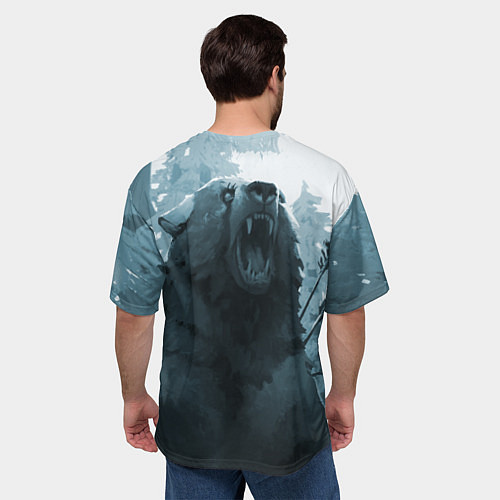 Мужская футболка оверсайз The Long Dark медведь / 3D-принт – фото 4