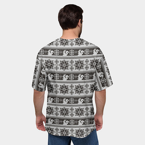 Мужская футболка оверсайз Squirrel Pattern / 3D-принт – фото 4