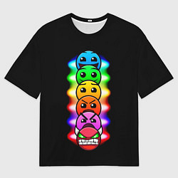 Футболка оверсайз мужская Geometry Dash: Demons Levels, цвет: 3D-принт