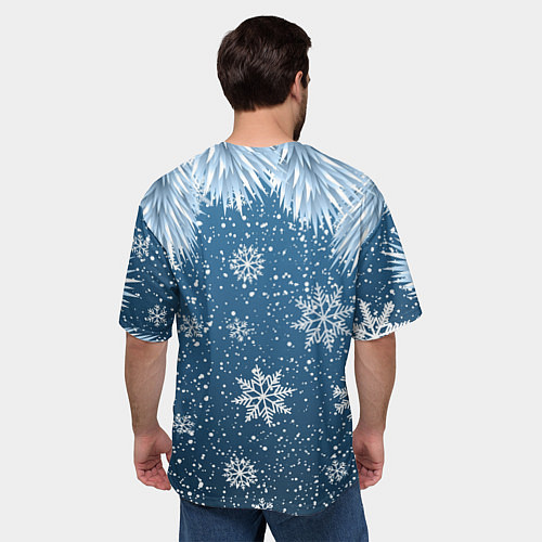 Мужская футболка оверсайз DAB SANTA WINTER / 3D-принт – фото 4