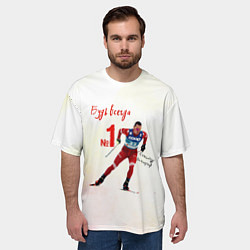 Футболка оверсайз мужская Александр Большунов номер 1, цвет: 3D-принт — фото 2