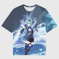 Мужская футболка оверсайз Eula Lawrence Genshin Impact