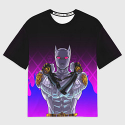 Футболка оверсайз мужская JOJO KILLER QUEEN КОРОЛЕВА УБИЙЦА FIRE STYLE, цвет: 3D-принт