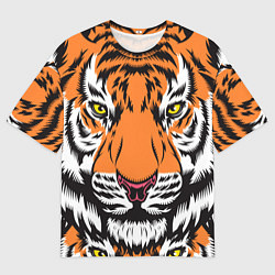 Футболка оверсайз мужская ТИГР СИМВОЛ НОВОГО ГОДА 2022 TIGER, цвет: 3D-принт