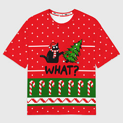 Футболка оверсайз мужская WHAT КОТИК CAT, цвет: 3D-принт