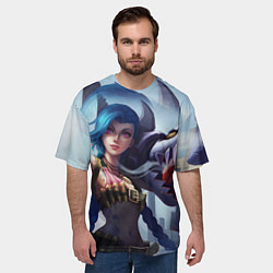 Футболка оверсайз мужская ЛИГА ЛЕГЕНД ДЖИНКС JINX, цвет: 3D-принт — фото 2