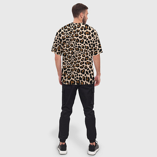 Мужская футболка оверсайз Леопардовые Пятна / 3D-принт – фото 4