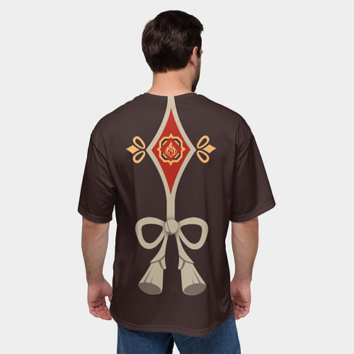 Мужская футболка оверсайз КОСТЮМ ХУ ТАО HU TAO / 3D-принт – фото 4