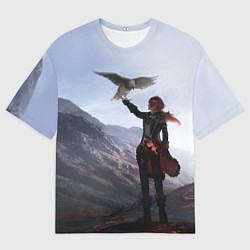 Футболка оверсайз мужская ДИЛЮК С ЯСТРЕБОМ DILUC, цвет: 3D-принт