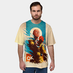 Футболка оверсайз мужская One Punch-Man Эпичный Сайтама, цвет: 3D-принт — фото 2