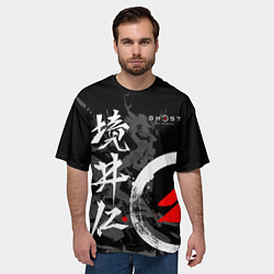 Футболка оверсайз мужская Ghost of Tsushima Призрак Цусимы, цвет: 3D-принт — фото 2