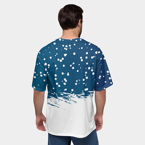 Мужская футболка оверсайз НОВОГОДНИЙ КОТ БЕНДЕР МЕМ / 3D-принт – фото 4