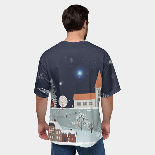 Мужская футболка оверсайз Снеговики и Мишки 2022 / 3D-принт – фото 4