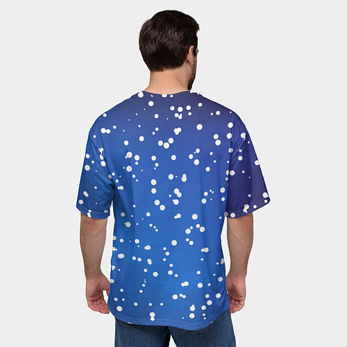 Мужская футболка оверсайз ДАБ САНТА В ГИРЛЯНДЕ / 3D-принт – фото 4