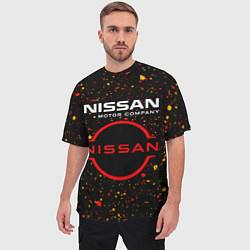 Футболка оверсайз мужская NISSAN - Брызги, цвет: 3D-принт — фото 2