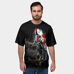 Футболка оверсайз мужская БОГ ВОЙНЫ С МЕЧАМИ, КРАТОС, цвет: 3D-принт — фото 2