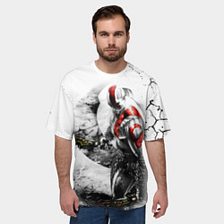 Футболка оверсайз мужская КРАТОС С МЕЧАМИ, БОГ ВОЙНЫ, цвет: 3D-принт — фото 2