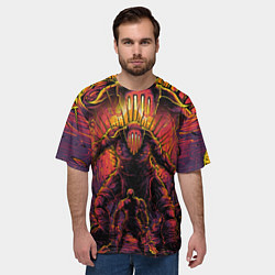 Футболка оверсайз мужская КРАТОС И БИТВА С БОССОМ, GOD OF WAR, цвет: 3D-принт — фото 2