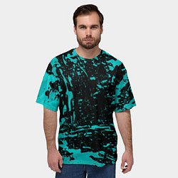 Футболка оверсайз мужская НЕОНОВЫЕ БРЫЗГИ КРАСОК ГРАНЖ NEON, цвет: 3D-принт — фото 2