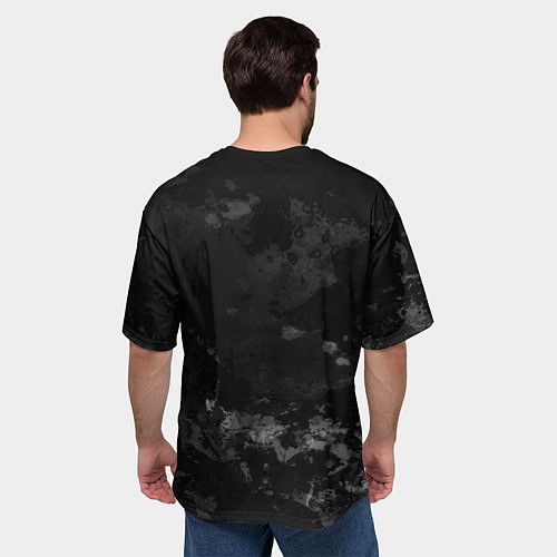 Мужская футболка оверсайз Infiniti, Инфинити Черно серый фон / 3D-принт – фото 4